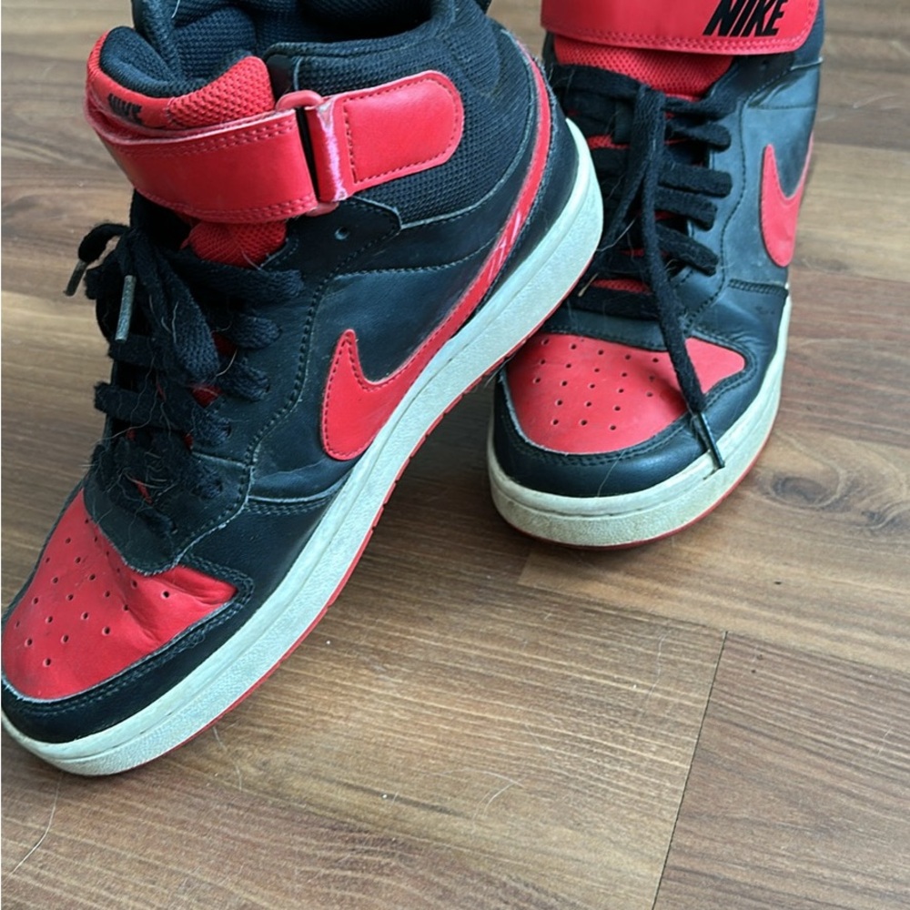 Nike Red and Black High-Top Sneakers